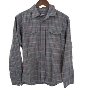 Patagonia Buckshot Plaid Flannel Gray Men's Small